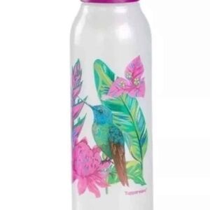Tupperware Hummingbird Bottle with Pink and Green
